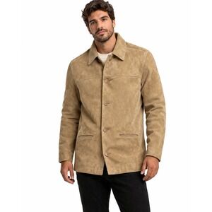 Banana Republic Suede Leather Jacket Coat Men's Small  Beige Cowboy